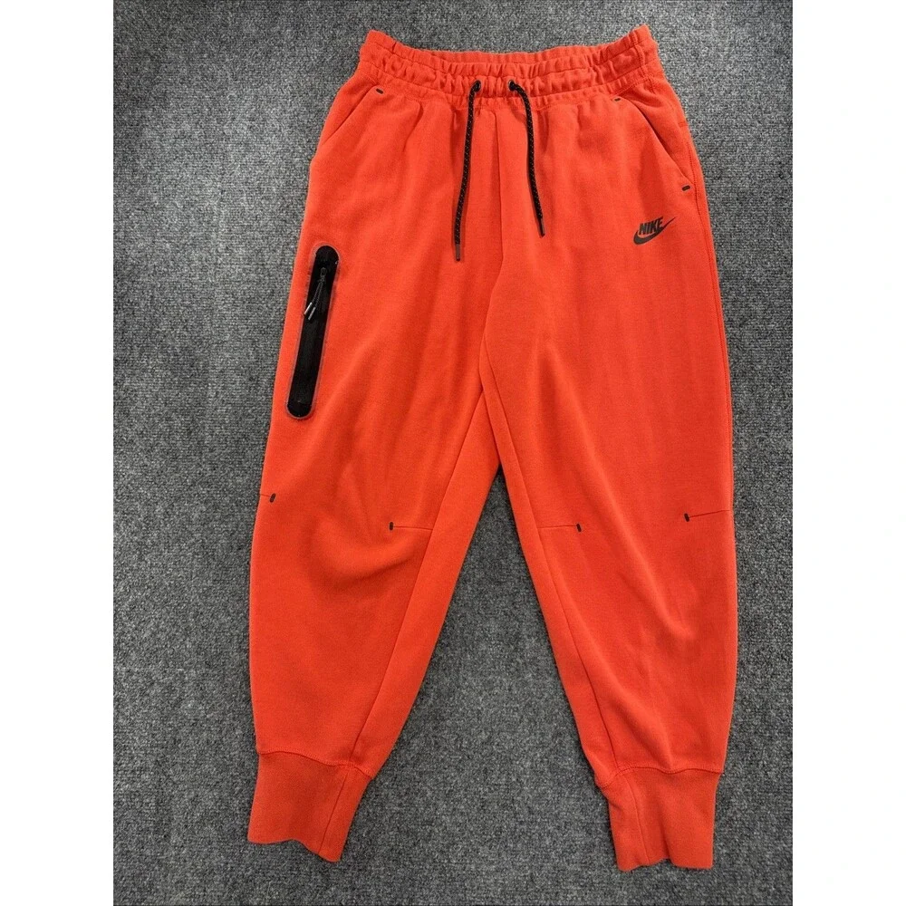Nike Tech Fleece Joggers Women’s L Chile Red Black CW4293-673 Zip Pocket